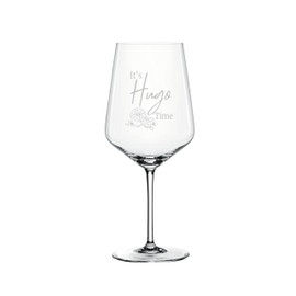 Spiegelau & Nachtmann Style Hugo Glass 630 ml with Engraving It's Hugo Time - Hugo Lover - Made in Germany - Gift Idea - Hugo Elderberry Cocktail (Hugo Time)