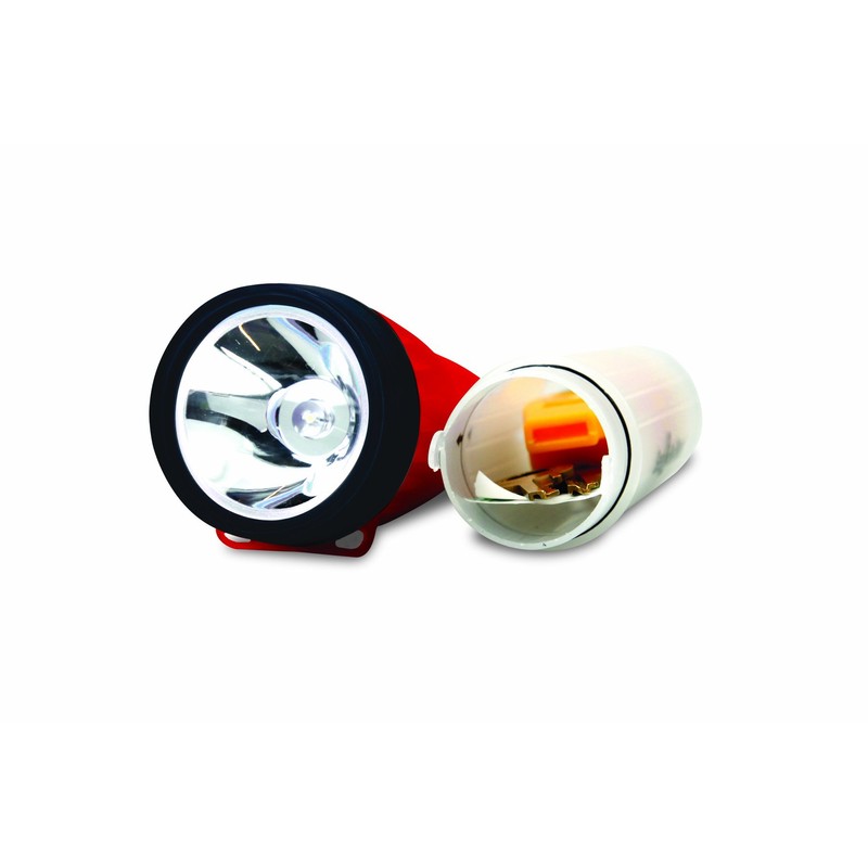 Life Gear Mini LED Flashlight with Glow Handle, Red Body