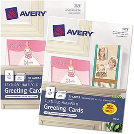 Avery : Personal Creations Printable Textured Cards/Envelopes, 5-1/2 x 8-1/2, 30 per Box -:- Sold as 2 Packs of - 30 - / - Total of 60 Each