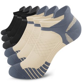 Iseasoo 6 Pack Ankle Compression Socks Support for Men & Women,Low Cut Sock for Running, Athletic Sports & Circulation(L/XL)