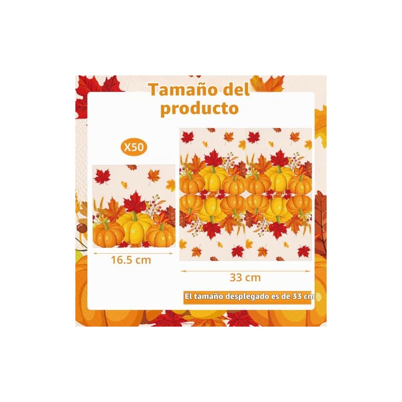 Servilletas de papel de hojas de arce de calabaza de