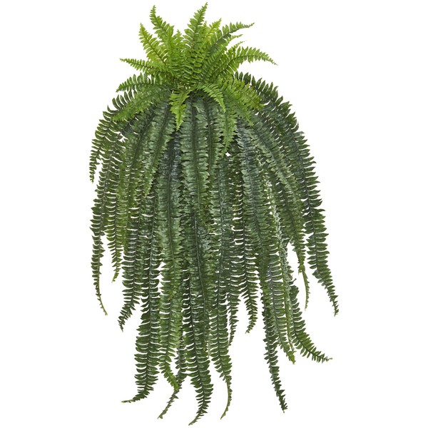 Nearly Natural 58” Boston Fern Artificial Hanging Silk Plants, Green