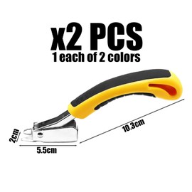 2-Piece Portable Nail Lifter, Staple Removal Tool, Furniture Nail Lifter, Suitable for Disassembling T-Shaped Nail and U-Shaped Nail (Yellow, Orange).