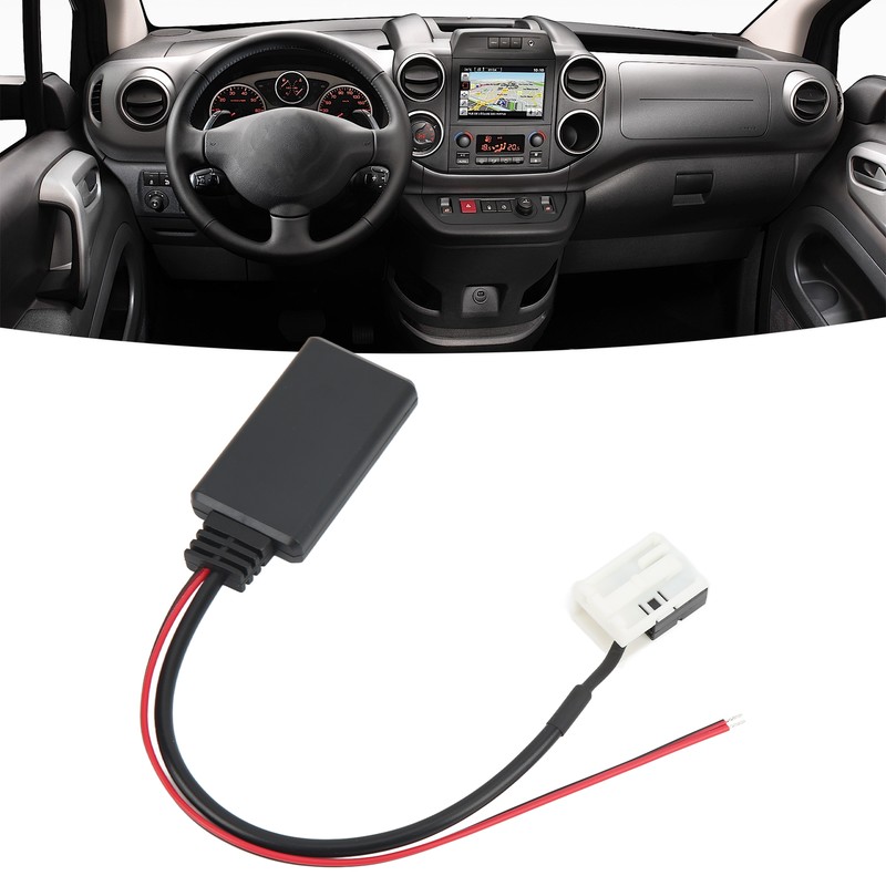 Car Bluetooth Module AUX Adapter Cable 12V Replacement for Citroen