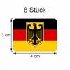 Set of 8 Sticker Germany Federal Eagle Flags Set |