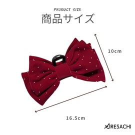 ARESACHI Hair Clip Hair Claw Large Bow Hair Closure Dot Hair Accessories (Red)