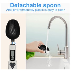 3T6B Spoon Scales Digital Weight Grams, 0.5g-500g Kitchen Electronic Gram Measuring Spoon Scales with Accurate LCD Display for Dispensing Coffee Beans, Milk, Flour