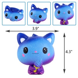 Anboor Squishies Cat Ice Cream Galaxy Slow Rising Squeeze Toys Stress Relief Squishies Animal Toy Kawaii Prime Soft Gift Collection