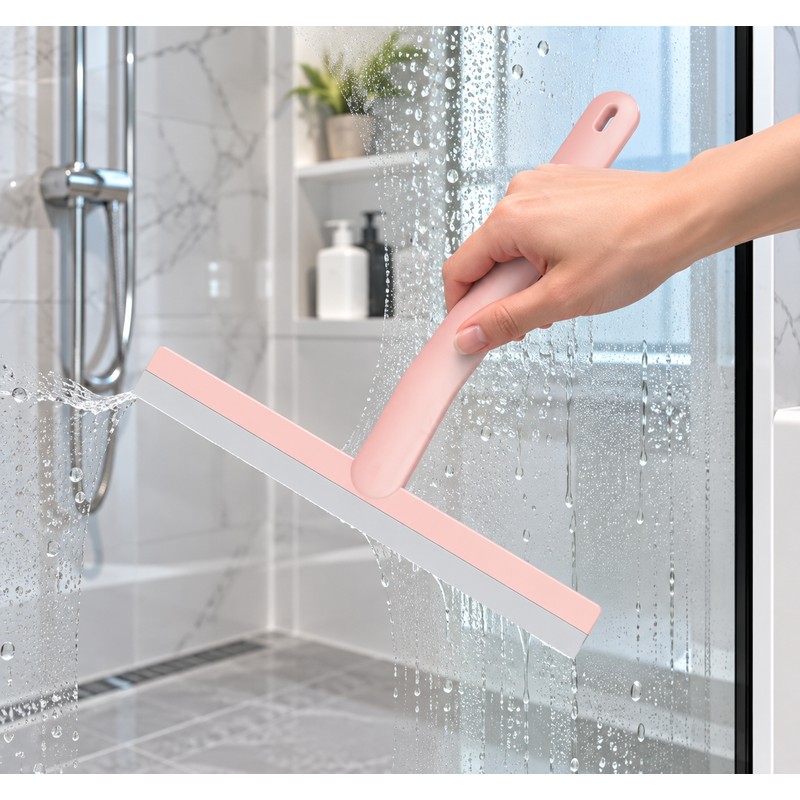 1pc Shower Squeegee Cleaner Durable Silicone Blade for Water Removal