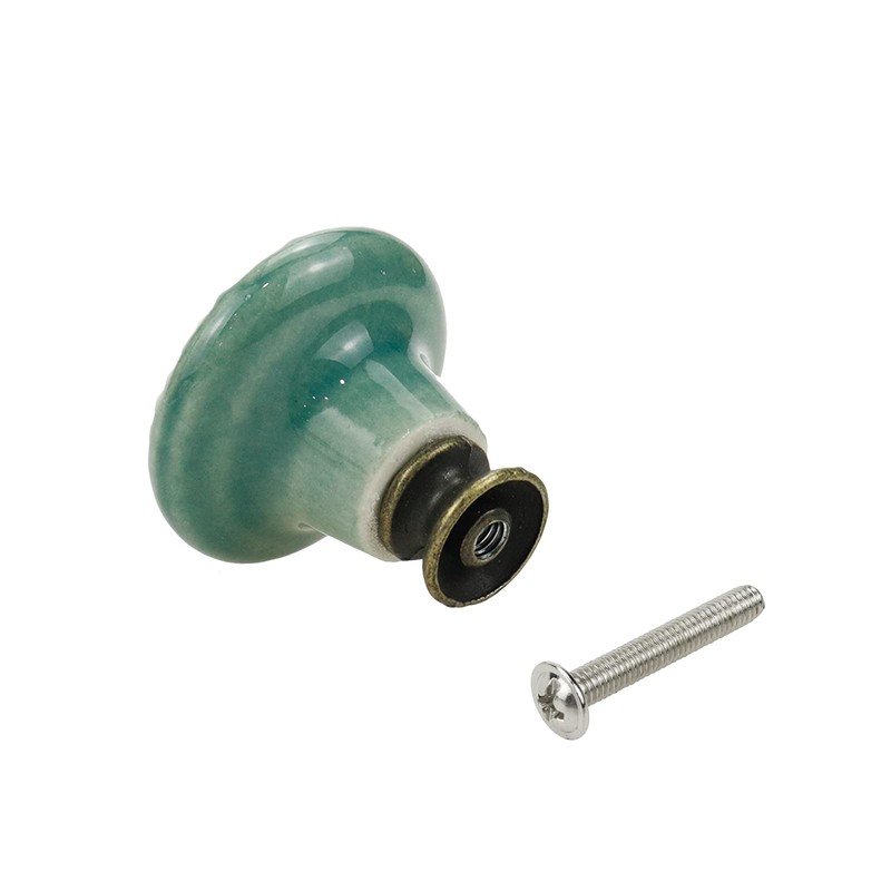 Geesatis 4 Pcs Round Ceramic Drawer Knobs Cabinet Furniture Handle