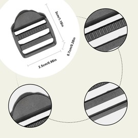 Yingjie 4 Pieces Ladder Lock Slider Buckle,2.5cm Adjustable Plastic Strap Clip,Durable Webbing Strap Adjuster,Replacement Buckle for Backpack Secure Fastening Ladder Lock for Camping,Hiking, Luggage.