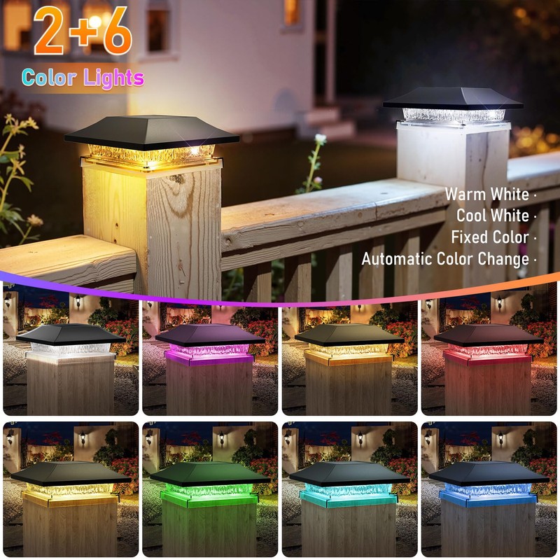 Viewsun 12 Pack Solar Post Cap Lights, Outdoor Fence Solar