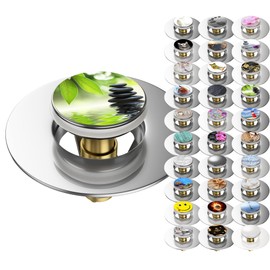 Sanilo Pop-Up Sink Plug, Many Beautiful Universal Pop-Up Drain Plugs with Motif, Drain Fitting (Harmony)