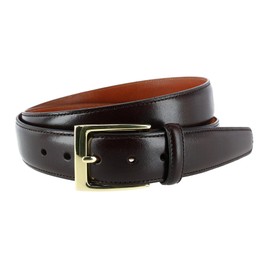 Trafalgar Men's Classic 30mm Cortina Leather Belt, 32, Dark Brown