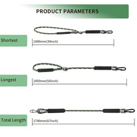 Heavy Duty Tree Swing Ropes Hammock, Adjustable Extendable Hanging Straps, Carabiners for All Swings Hammock Playground Set Accessories 5.6ft(67") of 2, Green