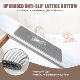 Shower Mat Non Slip Anti Mould: Bath Mats for Inside Bath- 60 x 60 cm Anti Slip Shower Mats for Inside Shower- Loofah Shower Mat Grey Square Washable Shower Matt for Elderly Wet Room Quick Dry