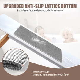 Shower Mat Non Slip Anti Mould: Bath Mats for Inside Bath- 60 x 60 cm Anti Slip Shower Mats for Inside Shower- Loofah Shower Mat Grey Square Washable Shower Matt for Elderly Wet Room Quick Dry