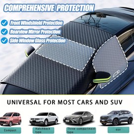 HPiano Auto Windschutzscheiben Abdeckung,Eisschutz Autoscheibenabdeckung Winter,Auto Frontscheib Autoscheibenabdeckung,Abriebfestes Wasserdichtes Oxford,für Gegen Schnee, Frost, UV