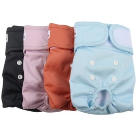 Susunyloviy Washable Female Dog Diapers for Small Dogs,Pack of 4 Reusable Puppy Diapers Super Absorbent Dogs Pants in Period,Heat Cycle,Incontinence,Excitable Urination,Small