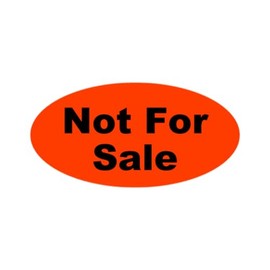 1,500 Labels Total - Not for Sale Food Stickers Red 1.5x1-inch Oval Retail Packaging Self-Adhesive 3 Rolls with 500 Labels/Roll