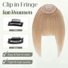 Clip in Fringe Human Hair Extensions Dark Blonde Fringe Bangs