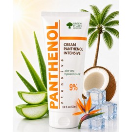 9% Intensive Panthenol Cream with Aloe Vera & Hyaluronic Acid, Deep Moisturising, After Sun & Tattoo Care, Hair Transplant & Baby Care for All Skin Types, 100 ml