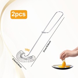Pack of 2 spiral whisks, stainless steel, whisk small, whisk, whisk suitable for dishwasher, whisk, flat whisk, hand whisk for eggs, flour and butter