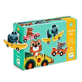 DJECO 38148 Educativos Duo Bólidos Puzzles, Multiple Options: Red, Blue, Black, Silver, Green, Yellow etc
