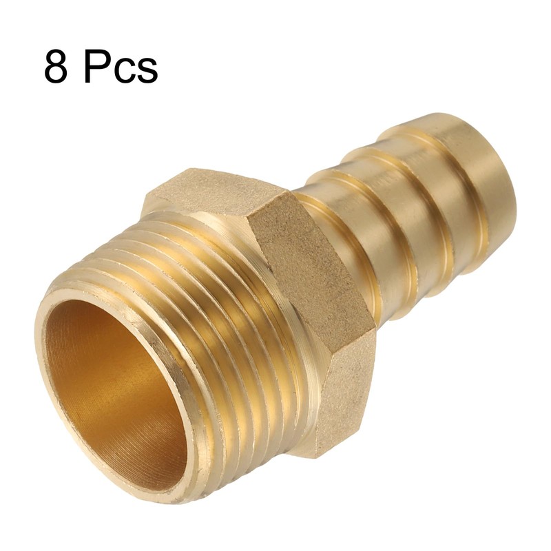 sourcing map 4pcs Brass Barbed Fitting 3/4" NPT Male to