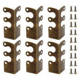 LT Easiyl 12Pcs Metal Corner Protectors Baseboard with Screws for Furniture Living Room Office and Jewelry Gift Packaging 4.8x2.9x2.1cm Bronze