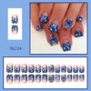 24Pcs 4th of July Press on Nails Short Square Independence
