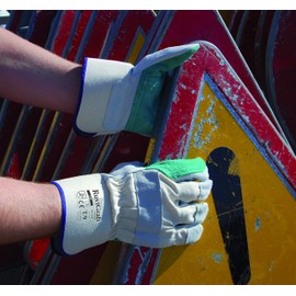 Ruvigrab American Glove, Reinforced Palm, Index Finger & Thumb, Talla 10, Green, White