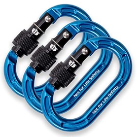Rock-N-Rescue Omega Pacific Micro Raider Aluminum Keylock Screw-Lok 3-Pack | Compact, Durable Carabiners for Outdoor Gear | Climbers, Hikers, Outdoor Enthusiasts (Blue)