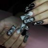 BABALAL Gothic Press On False Nails, Long Square Fake Nails,
