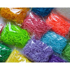 Crinkle Cut Paper Shred Filler, Raffia Paper Shredded Paper Stuffing for Gifts Wrapping Baskets Box Filling Easter Party Supply (Blue)