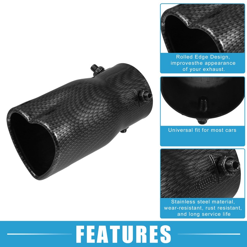 X AUTOHAUX Car Exhaust Tip Heart Shaped Tail Pipe 2.48Inch
