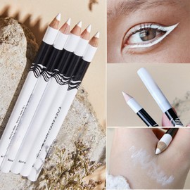 3pcs White Eyeliner Pencils,White Pencil for Skin Marking,White Eye Pencil,White Eyeliner Pencil Set,White Eyeliners Makeup,White Make Up Pencil,Waterproof, Long-Lasting Eye Highlighter Makeup Pencil
