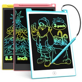 TECJOE 3 Pack LCD Writing Tablet, 8.5 Inch Colorful Doodle Board Drawing Tablet for Kids, Kids Travel Games Activity Learning Toys Birthday Gifts for 3 4 5 6 Year Old Boys and Girls Toddlers