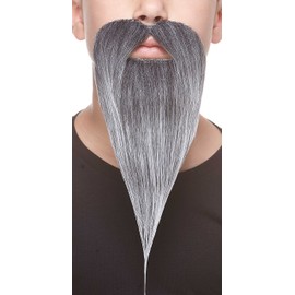 Mustaches Fake Beard, Self Adhesive, Novelty, Small Philosopher False Facial Hair, Costume Accessory for Kids, Salt and Pepper Color