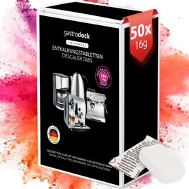 [50x] Descaling Tablets for Fully Automatic Coffee Machines and Coffee Machines, Made in Germany, Compatible with Jura, Siemens EQ Series, Krups, Bosch, Miele, Melitta, WMF, Descaler for 50 Cleaning