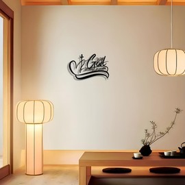 With God All Things Are Possible Metal Art - Scripture Metal Wall Art with Bible Verses, Christian Inspirational Word Decor for Home, Office & Church- Black Religious Hanging Sign for Living Room (A)