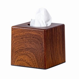 VINN DUNN PLASTIC CUBE Tissue Holder | Tissue Cover for Hotel/Restaurent/Office (Black Walnut)
