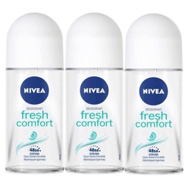 NIVEA FRESH COMFORT, ROLL-ON – FREE ALCOHOL, ANTIPERSPIRANT DEODORANT, 48 HOURS PROTECTION, 1.7 OZ (PACK OF 3)