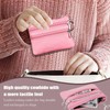 YueJieSelected Ladies Genuine Leather Wallet with Key Ring, pink, Modern