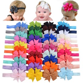 PUBAMALL 40 pcs diadema para bebé, cintas para niñas para recién nacidos, niños pequeños y niños (16)