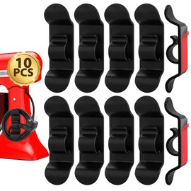 Jeymei Cord Organizer for Kitchen Appliances 10Pcs Black Cord Winder Cord Keeper Cord Holder Wrapper Kitchen Gadgets for Appliance Self Stick on Mixer, Coffee Maker, Air Fryer, Pressure Cooker Toaster