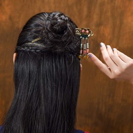 Kaka&lotus Kanzashi Metal Kanzashi Natural Stone Yukata Tomesode Popular Adult Antique Unbreakable Oiran Everyday Set (6)