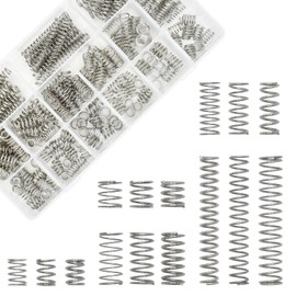 LE-stone 240Pcs Compression Springs 304 Stainless Steel Coil Springs Spiral Spring Kit 15 Sizes for Tool Repair Department Stores Furniture Electrical Appliances DIY