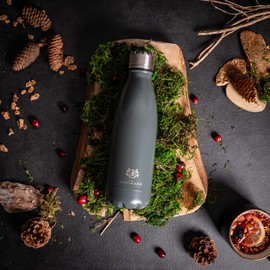 Stainless Steel Water Bottle, Thermos Flask, BPA-Free Thermal Drinking Bottle, Cold and Warm, Leak-Proof Metal Drinking Bottle, 500 ml Thermos Flask, Water Bottle for Fitness, School, Sports,