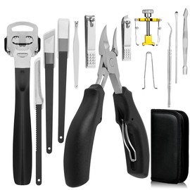 Fingernail and Toenail Clippers for Thick Nails and Ingrown Nails, 13-Piece Manicure and Pedicure Set, Trimmer Care Tools, Hand and Foot Care for Men, Women and Seniors Gift Nail Care